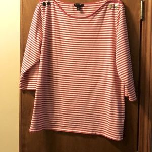 Tribal brand, size XL, women’s t-shirt,bright red & white.